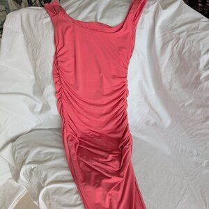 GUESS ruched dress with side slit